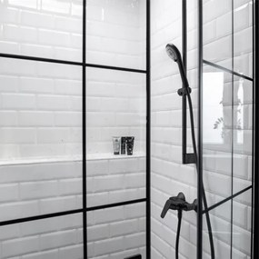 WENKO 24924100 - Cap de duș 11x11 cm cu sistem de economisire a apei, negru