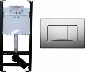 Set rezervor WC cu cadru Liv Jog si clapeta Aplite Duo crom lucios