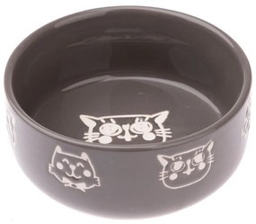 Bol din ceramică pentru pisici Dakls, 300 ml, gri