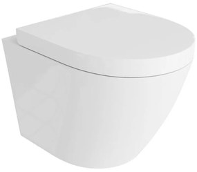 Set vas WC suspendat Rune Surt Rimless alb si capac softclose