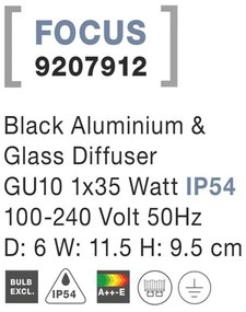 Aplica de exterior cu spot orientabil IP54 FOCUS