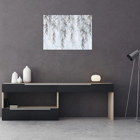 Tablou - Crenguțe de salcie fundal albastru (70x50 cm)