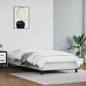 Cadru de pat, alb, 80x200 cm, piele ecologica Alb, 25 cm, 80 x 200 cm