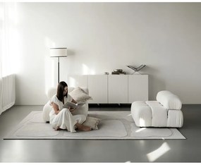 Covor gri deschis din lână 133x190 cm Morphic Organica – Agnella