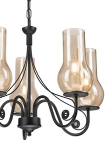 Lustră pe lanț Brilagi COTTAGE 5xE14/40W/230V negru/maro