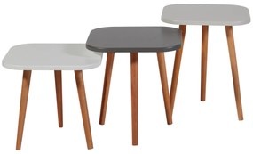 Set măsuțe cafea Tuvantille T (antracit + Stejar alb). 1127621