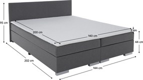 Pat Boxspring, gri, 140x200, ADARA