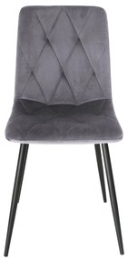 Scaun tapitat VELVET, gri deschis, 40x43x91 cm
