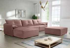 Supermobel Canapea extensibilă de colț LEON + taburet, 318x85x179, royal 14, stanga