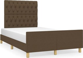 vidaXL Cadru de pat fără saltea, maro închis, 120x200 cm, textil