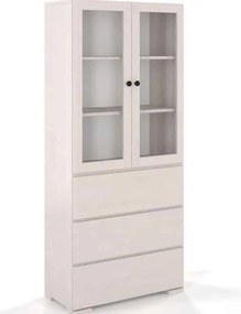 Vitrină lemn masiv TerraCraft Fag 3 Sertare, 80 × 38 × 182 cm - Natural