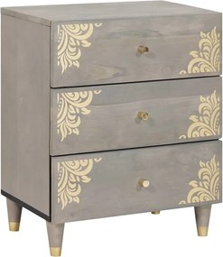 vidaXL Dulap de noapte Gri 50 x 33 x 62 cm Lemn de mango solid