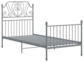324843 vidaXL Cadru de pat, gri, 90x200 cm, metal