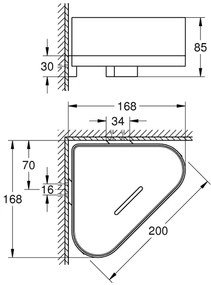 GROHE 41038000 - Tavă de duș de colț SELECTION crom lucios