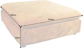 Taburete confortabil, suport pentru picioare Heaven 100cm, catifea galben mustar