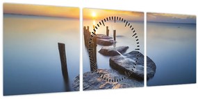 Tablou - Dig de piatră (cu ceas) (90x30 cm)