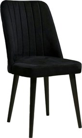 Set 2 scaune POLO, negru, stofa catifelata/metal, 46x45x92 cm