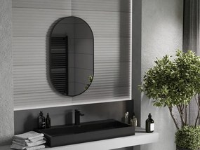 Mexen Loft oglindă de baie ovală 90 x 55 cm, ramă neagră - 9851-090-055-000-70
