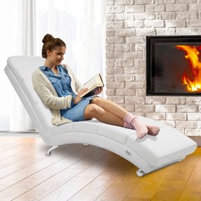 Șezlong LONDON, 186×55×89cm, alb Casaria