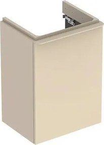 Dulap baza pentru lavoar suspendat Geberit Smyle Square gri nisip 1 usa opritor stanga 45 cm