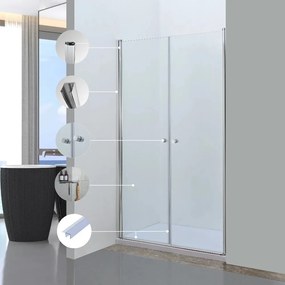 Ușă de duș cu două aripi Saloon 90x195 cm