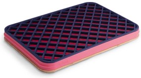 Set tocator cu suport si grilaTrebonn Trilogy 1120108, 34,5x24 cm, 3 piese, Fund antiderapant, Multicolor