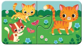 PUZZLE ANIMALE SI PUIUTII LOR, 9X2 PIESE - RAVENSBURGER (RVSPC03123)
