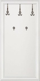Cuier hol intrare IDENTO, alb, PAL/metal, 75x3x144 cm
