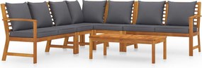 vidaXL Set mobilier grădină cu perne, 6 piese, lemn masiv acacia