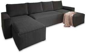 Coltar in forma de U COSARO 295x140 cm, negru