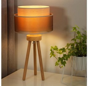 Lampă de masă WOOD Duolla BOHO 1xE27/15W/230V d. 25 cm cupru/maro/bej