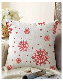 Set 4 fețe de pernă și un napron de masă cu model de Crăciun Minimalist Cushion Covers Red Christmas