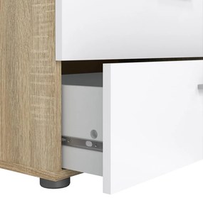 Comodă Pedro, stejar sonoma / alb lucios