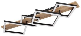 Plafoniera LED design industrial Beatrix negru, maro 82x31cm