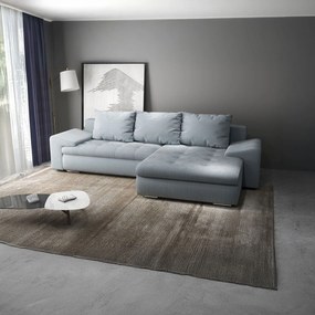 Colțar extensibil dumonde cu ladă de depozitare si sezut confortabil din spuma high-density, Leonardo Zoom Grey 260x185 cm II