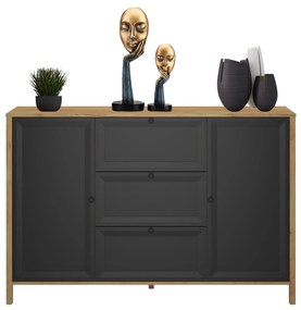 Comodă Bruselas 2 (stejar craft auriu + negru) . 1116782