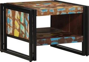 vidaXL Masuta de cafea multicolora 50x50x38 cm lemn masiv recuperat