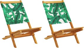 vidaXL Scaune de grădină pliabile 8 buc., textil verde/lemn masiv