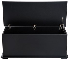 HOMCOM Cutie de depozitare cutie pentru jucării cu capacitate mare de depozitare și balamaua blocată din lemn 100 x 40 x 40 cm negru | Aosom Romania