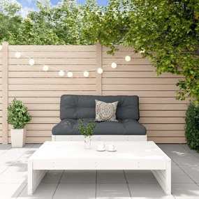 vidaXL Set mobilier relaxare grădină, 2 piese, alb, lemn masiv de pin