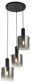 Lustra moderna cu 3 pendule Sweden negru, fumuriu
