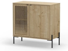 Comodă în culoare naturală joasă cu aspect de lemn de stejar 80x80 cm Inca – Marckeric