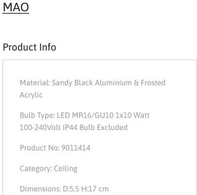 Spot aplicat directionabil protectie IP44, MAO, NVL-9011414