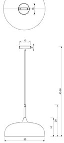 Lustră pe cablu Brilagi ABRAHAM 1xE27/60W/230V d. 35 cm bej