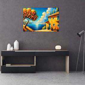 Tablou - Casă cu portocale II. (90x60 cm)