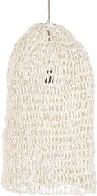 Lustră suspendată din fibre naturale împletite, natur, 80 x 40 cm, „Conches”