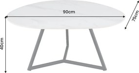 Masuta de cafea cu blat ceramic alb MARVELOUS 90cm