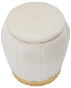 Taburet crem cu tapițerie din catifea Paris – Mauro Ferretti