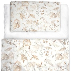 Set pilota 220x75 cm si perna 40 x 60 cm pentru prescolari, bumbac premium si umplutura hipoalergenica BabySoft, fata dubla, Boho