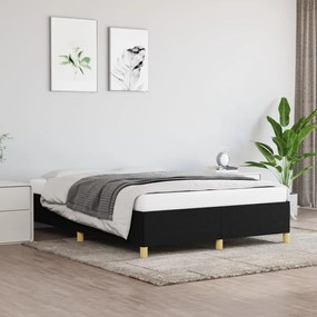 Cadru de pat, negru, 140x200 cm, material textil Negru, 35 cm, 140 x 200 cm
